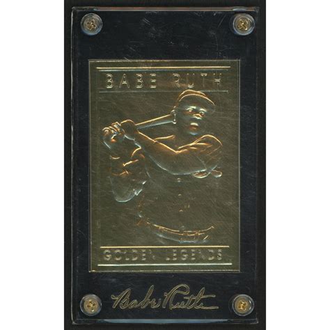 Babe Ruth Le Kt Gold Baseball Card Display Pristine Auction