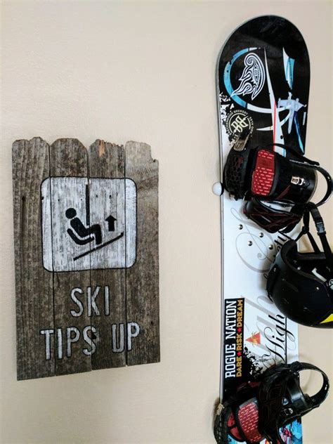 Ski Tips Up Hand Painted Barn Wood Sign Etsy Barn Wood Signs Barn