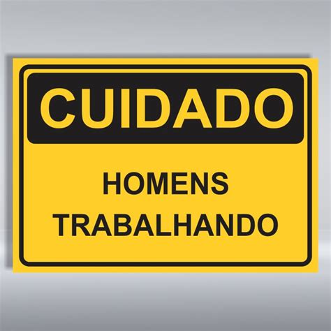 Placa De Cuidado Homens Trabalhando