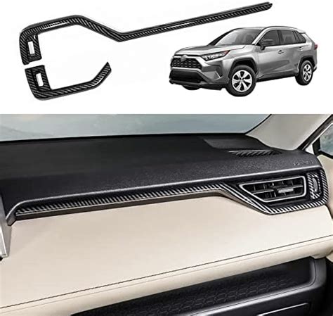 YOFAMO For Toyota RAV4 ABS Carbon Fiber Grain Dashboard Side Air Vent