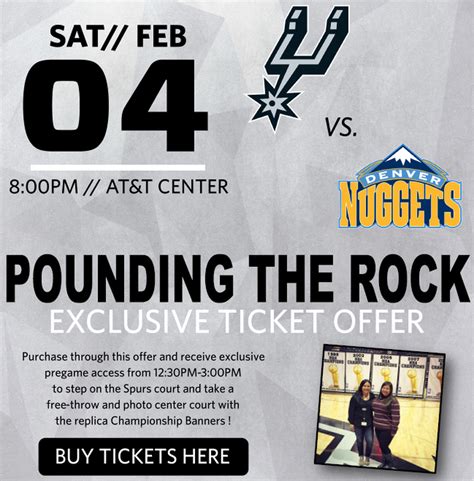 Get Spurs-Nuggets tickets and take your picture with all five ...