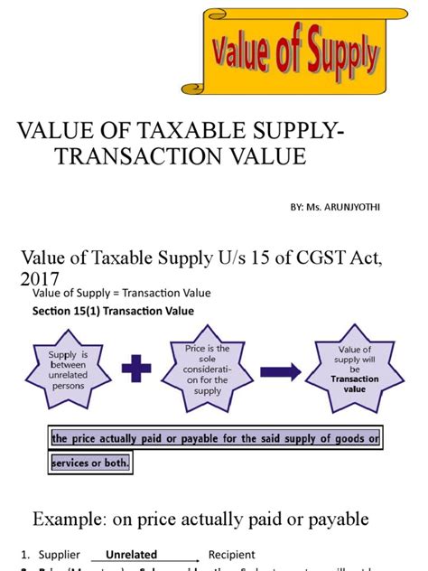 taxable supply transaction   valuation finance