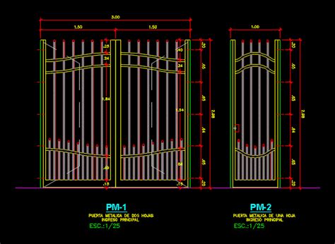 Puerta Automatica Corrediza En Dwg Kb Librer A Cad