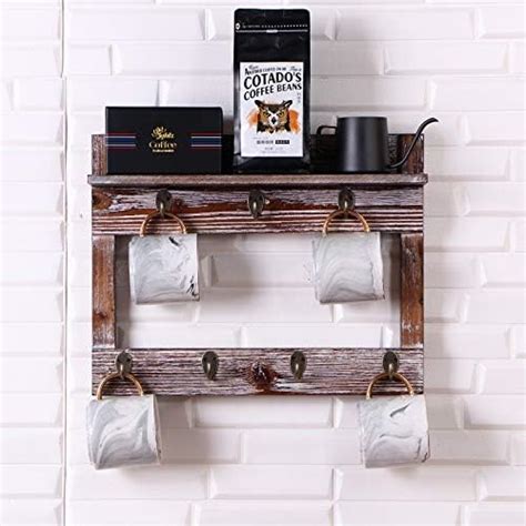 Amazon Oropy Coffee Mug Rack Wall Mounted Rustic Wood Cups Rack