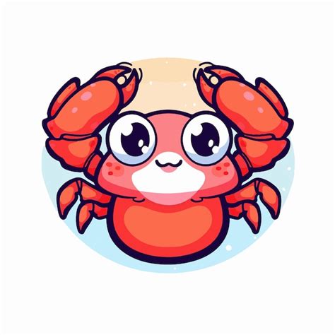 Premium Vector A Cartoon Crab With Big Eyes And A Big Smile On His Face