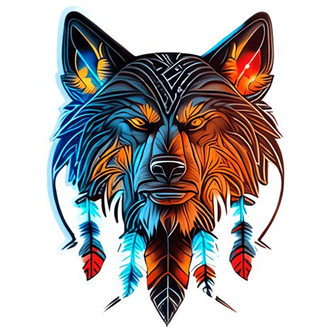 Howling Wolf Sticker Logo Design · Creative Fabrica