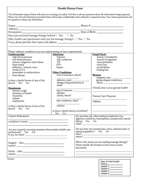 Medical History Form Template