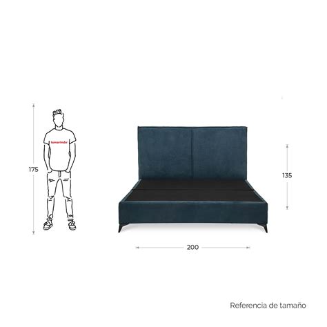 Base Para Cama King Con Cabecera En Tela Azul Rixe Camas