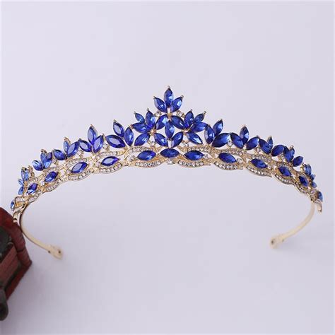 Rose Pink Stylish Baroque Alloy Crystal Leaf Princess Crown Bridal