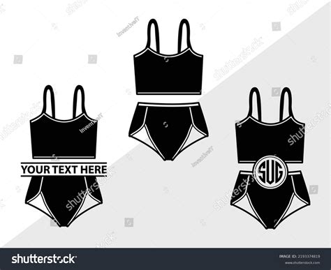 Lingerie Monogram Svg Printable Vector Illustration Stock Vector