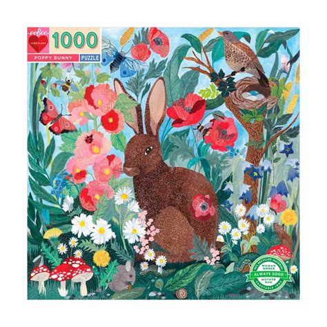 EEBOO PUSLESPIL POPPY BUNNY 1000 BRIKKER Stokværk