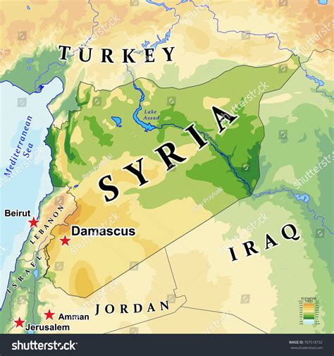 Syrian Desert Physical Map