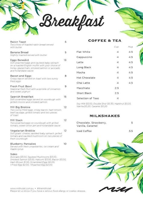 The Mill Hotel Menu, Menu for The Mill Hotel, Bankstown, Sydney ...