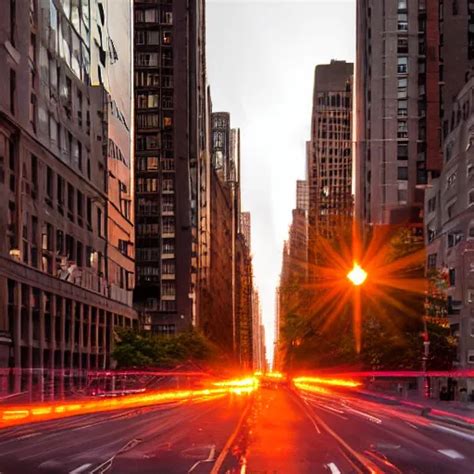 Award-winning HD photo of Manhattanhenge, 8k, 4k long | Stable Diffusion