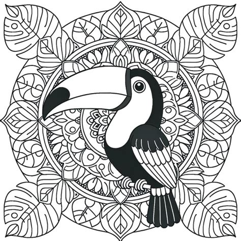 Mandala Toucan Coloring Page Free Printable Pages