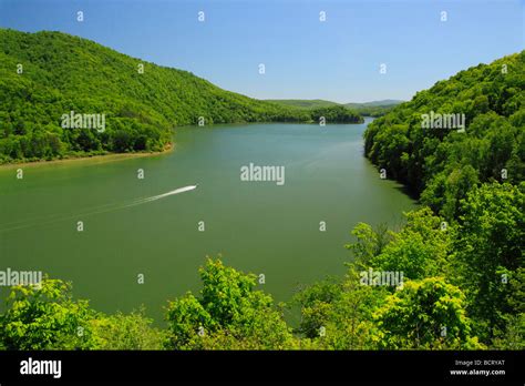 Boat On Lake Moomaw Covington Virginia Stock Photo Alamy