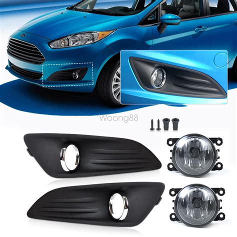 Front Bumper Fog Light Lamp Cover Grille Lamp Kit H11 55w For Ford