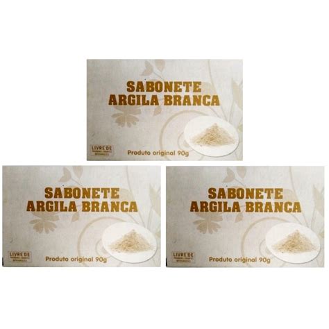 Kit C 3 Sabonetes De Argila Branca 90g Tropical Submarino