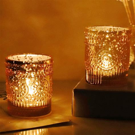 Richland Metallic Gold Mercury Votive Candle Holders Set Of