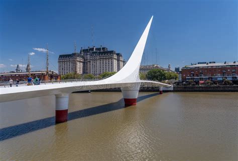 Womans Bridge in the Puerto Madero District of Buenos Aires Editorial ...