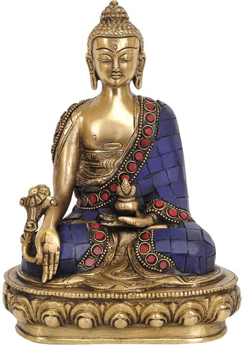 Tibetan Buddhist Deity Medicine Buddha In Brass Handmade Made In