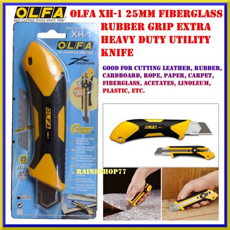 OLFA Cutter Knife XH 1 25mm Fiberglass Rubber Grip Extra Heavy Duty