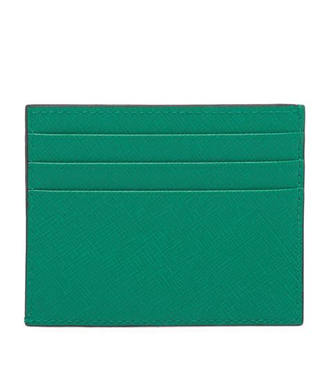 Mens Prada Green Saffiano Leather Card Holder Harrods UK