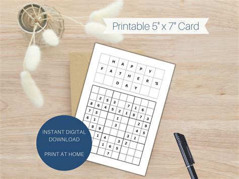 Sudoku Fathers Day Card For Dad Fun Fathers Day Sudoku Puzzle