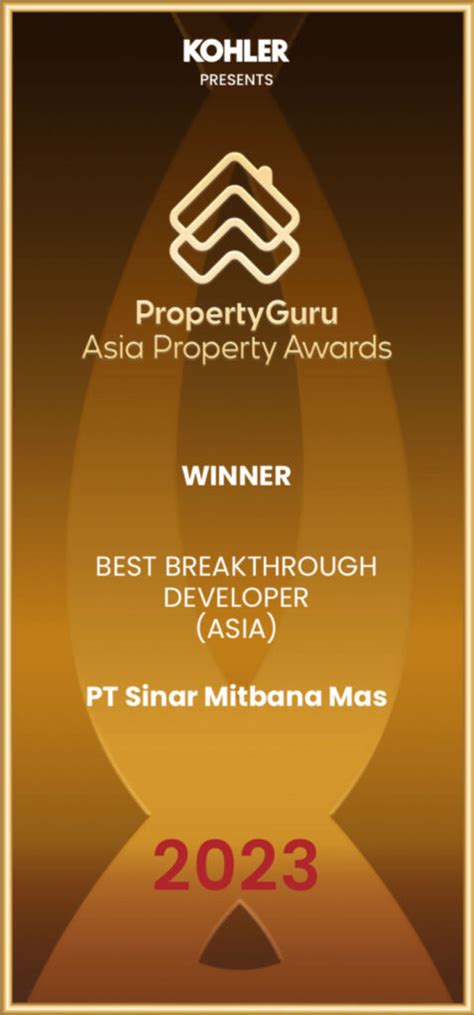 Pt Sinar Mitbana Mas Raih Penghargaan Best Breakthrough Developer Asia