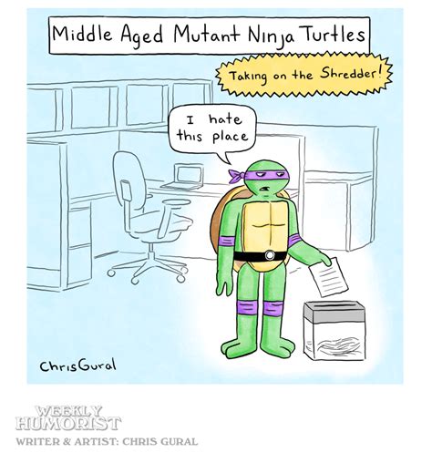 Cartoon Middle Aged Mutant Ninja Turtles Weekly Humorist