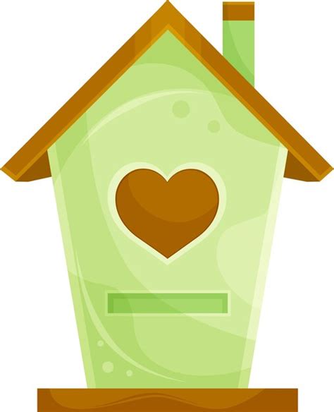 Illustration Vectorielle Mignon Nichoir En Bois Vert Petite Maison En