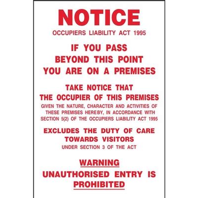 Disclaimer Notice Signs Ireland | Pat Dennehy Signs