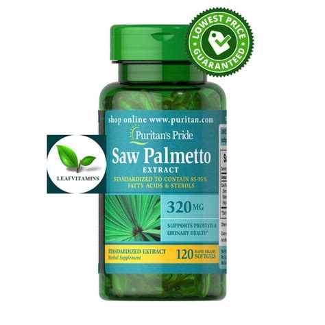 New Puritan S Pride Saw Palmetto Standardized Extract Mg