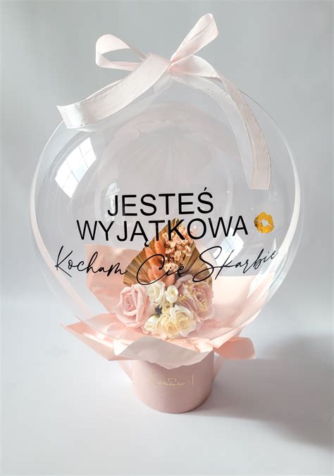 Flowerbubble Personalizowany Balon Z Kwiatami W Rodku Dowolne Napisy