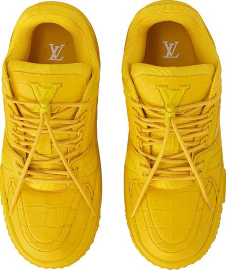 Louis Vuitton Yellow Alligator LV Trainer Maxi Sneakers INC STYLE