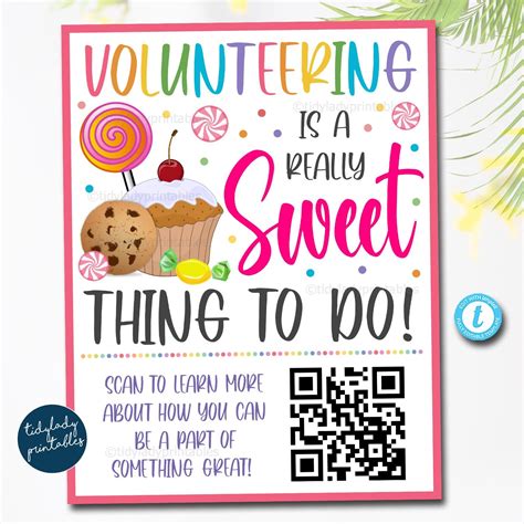 School Pto Pta Volunteer Recruitment Fundraising Sign Marketing QR Code