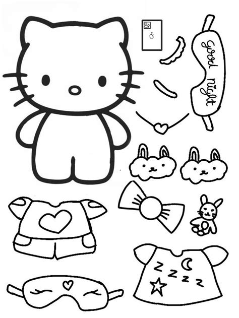 good night kit/Hello Kitty/Paper toy в 2022 г | Hello kitty татуировки ...