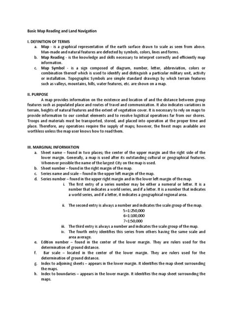 B. Basic Map Reading and Land Navigation | PDF | Compass | Map