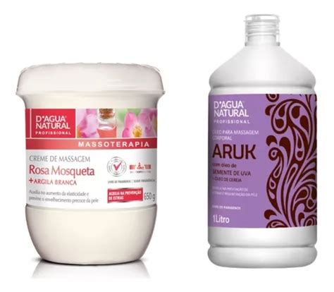 Combo Creme De Massagem Rosa Mosqueta Óleo Semente De Uva Frete Grátis