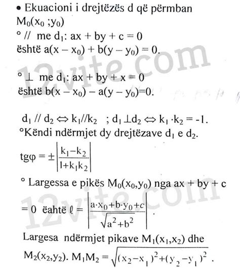 Formulat Ekuacionet E Drejtezave Sipas Te Dhenave