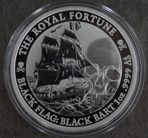 2020 Tuvalu 1 Oz Silver Black Flag The Royal Fortune Silver The