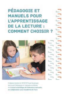 P Dagogie Et Manuels Pour Lapprentissage De La Lecture P