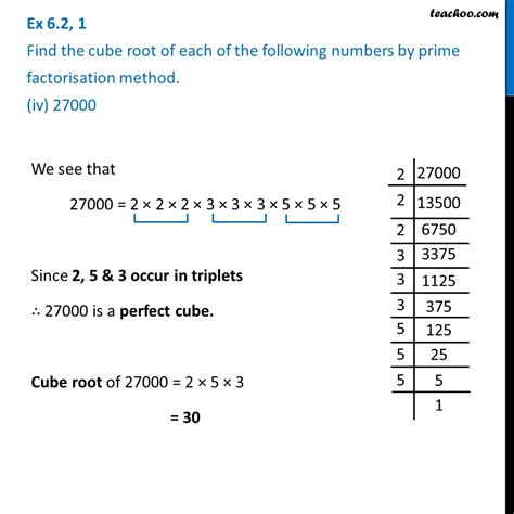 Ex Find Cube Root Of By Prime Factorisation Method