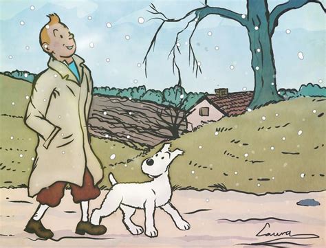 Merry Christmas from Tintin and Snowy | Tintin, Comic movies, Comic art