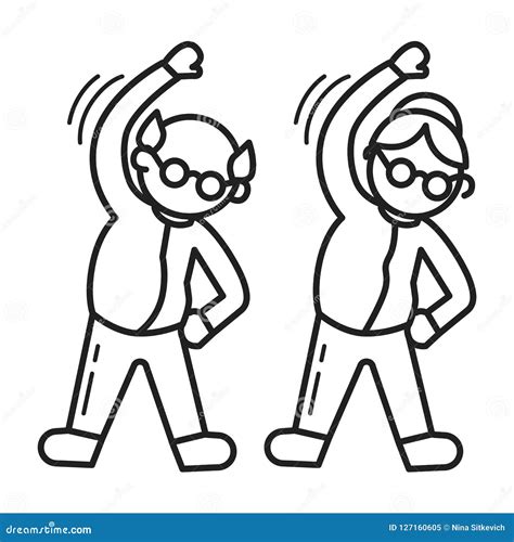 Fundo Do Conceito Do Exercício Da Manhã Da Pessoa Idosa Estilo Do