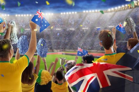 Australia Fans On Stadium Australian Supporters Stock Photo Image Of