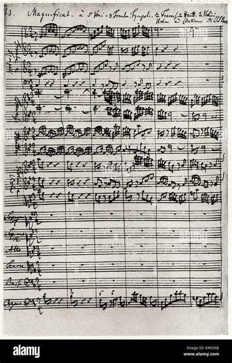 BACH, Johann Sebastian - MAGNIFICAT in D Autograph score of the Magnificat - for choir and ...