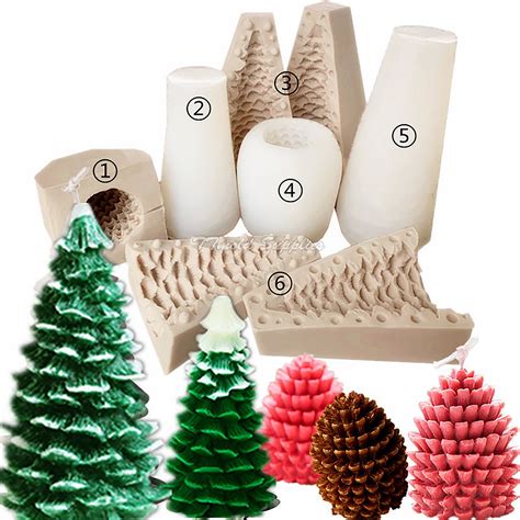 3D Christmas Tree Candle Silicone Mold Pine Cone Scented Etsy