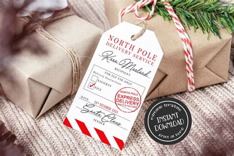 Editable North Pole Gift Tag Printable Christmas Gift Tag From Santa