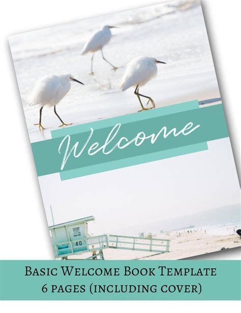 Basic Welcome Book Page Vacation Home Printable Template Airbnb